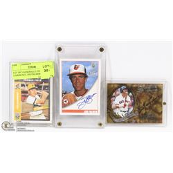 LOT OF 3 BASEBALL LITHOGRAPH CARDS INCL JIM PALMER