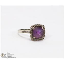 LADIES SIZE 8 VINTAGE STYLE GENUINE AMETHYST RING