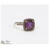 Image 1 : LADIES SIZE 8 VINTAGE STYLE GENUINE AMETHYST RING