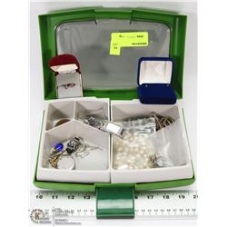 PAWNSHOP BOX OF WATCHES AND JEWELLERY