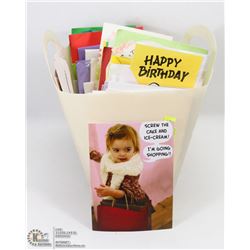 SMALL TOTE  FULL OF ASSORTED GREETING CARDS
