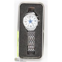 NEW DALLAS COWBOYS MENS METAL WATCH W/ CASE
