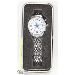 NEW DALLAS COWBOYS MENS METAL WATCH W/ CASE