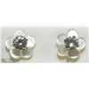 Image 1 : 5) 14KT DIAMOND W/MOTHER OF PEARL JACKET EARRINGS