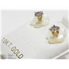 Image 2 : 5) 14KT DIAMOND W/MOTHER OF PEARL JACKET EARRINGS