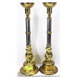 PAIR OF BRASS CANDLE HOLDERS