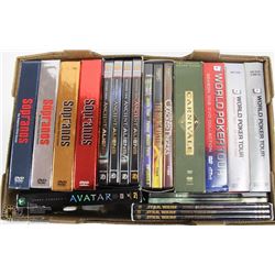 FLAT OF ASSORTED DVD SETS & SEASONS, INCLUDES