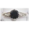 Image 3 : 11) 14KT BLACK DIAMOND & 6 WHITE DIAMOND RING