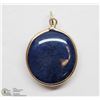 Image 1 : 12) 14KT YELLOW GOLD TREATED SAPPHIRE PENDANT