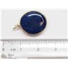 Image 3 : 12) 14KT YELLOW GOLD TREATED SAPPHIRE PENDANT