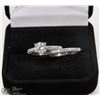 Image 1 : STERLING SILVER AND CUBIC ZIRCONIA WEDDING SET