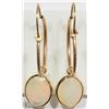 Image 2 : 19) 10KT YELLOW GOLD OPAL HOOP EARRINGS