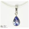 Image 1 : 20) 14KT TANZANITE & DIAMOND PENDANT NECKLACE