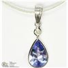 Image 2 : 20) 14KT TANZANITE & DIAMOND PENDANT NECKLACE