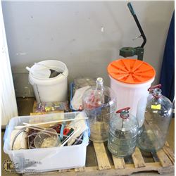 PALLET WITH COMPLETE WINE MAKING SUPPLIES INCL