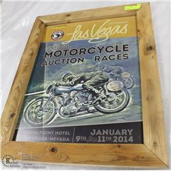 MOTORCYCLE RACING FRAMED PICTURE 23X28