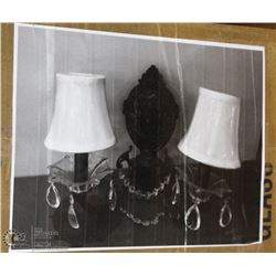 NEW WALL MOUNT 2 HEAD LIGHT WITH CRYSTAL DROPS