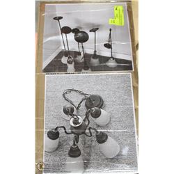 6 NEW TRADITIONAL PENDANTS WITH GLASS AND A 5