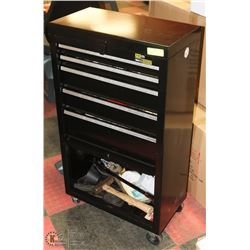 TOOL BOX WITH 5 DRAWERS & BOTTOM SHELF FULL OF