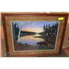 Image 1 : PICTURE OF A BEAR BY CABIN 32X26 FRAMED