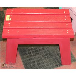 21"X12"X16"H SOLID PINE RED STOOL ON CHOICE