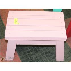 11"X18"X13"H SOLID PINE PINK STOOL ON CHOICE