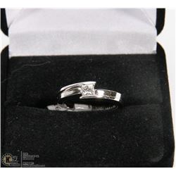 14K WHITE GOLD PRINCESS CUT .25CT DIAMOND RING