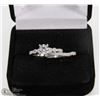 Image 1 : STERLING SILVER AND CUBIC ZIRCONIA WEDDING RING