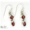 Image 2 : 25) STERLING SILVER GARNET EARRINGS