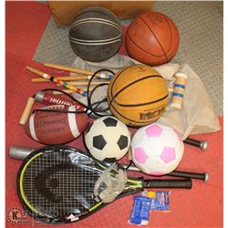 OUTDOOR FUN INCL. CROQUET SET, BATS, SOCCER