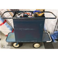 3 TIER METAL GARAGE/TOOL CART WITH HEAVY DUTY