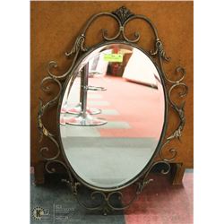 METAL FRAME OVAL MIRROR