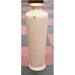 BEIGE CERAMIC VASE 26" TALL.