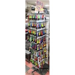 DISPLAY RACK FULL OF PERSONALIZED RETRACTABLE