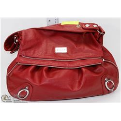 RED LEATHERETTE BELLA PURSE