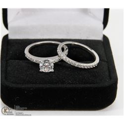 STERLING SILVER AND CUBIC ZIRCONIA WEDDING SET