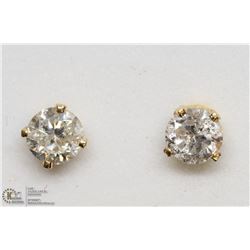 37) 14KT YELLOW GOLD DIAMOND EARRINGS