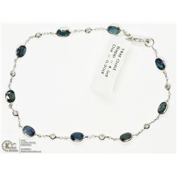 39) 14KT WHITE GOLD SAPPHIRE & DIAMOND BRACELET