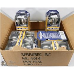 CASE OF 12 NEW BRUSHED CHROME PASSAGE DOOR HANDLE