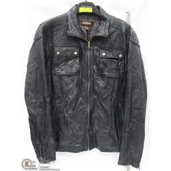 DANIER CHARCOAL GREY MENS LEATHER JACKET SIZE XL