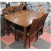 Image 1 : WOOD DINING TABLE WITH 4 HIGH BACK LEATHERETTE