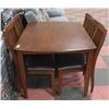 Image 2 : WOOD DINING TABLE WITH 4 HIGH BACK LEATHERETTE