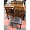 Image 3 : WOOD DINING TABLE WITH 4 HIGH BACK LEATHERETTE