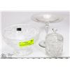 Image 1 : CRYSTAL CANDY DISH & SUGAR BOWL WITH LID SOLD WITH