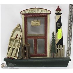 NEW BEACON POINT DECO ART WALL HANGING - 15"H