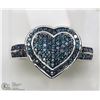 Image 1 : 46) ST.SILVER RHODIUM PLATED 94 BLUE DIAMOND RING