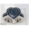 Image 2 : 46) ST.SILVER RHODIUM PLATED 94 BLUE DIAMOND RING