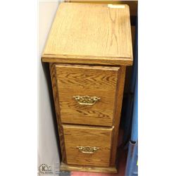 SMALL OAK FILING CABINET
