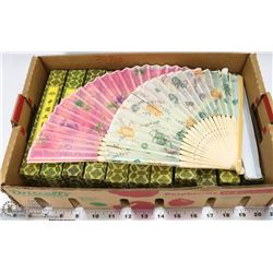 LOT OF 30 PAINTED HAND FANS