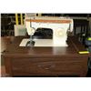Image 2 : SINGER SEWING MACHINE IN CABINET